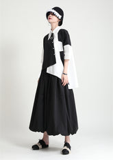Original Loose Color-block Lapel Blouse